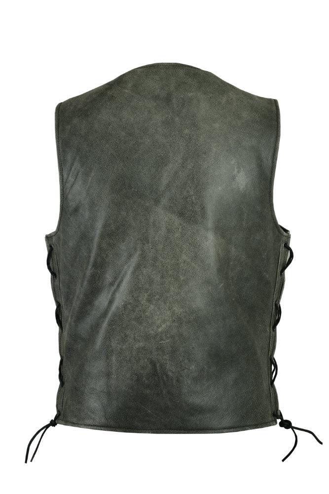 DS105V Men's Gray Single Back Panel Concealed Carry Vest - Wind Angels