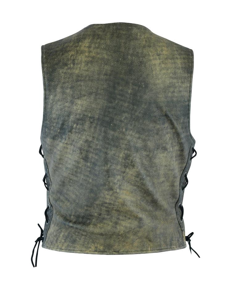 DS207 Women's Antique Brown Single Back Panel Concealed Carry Vest - Wind Angels