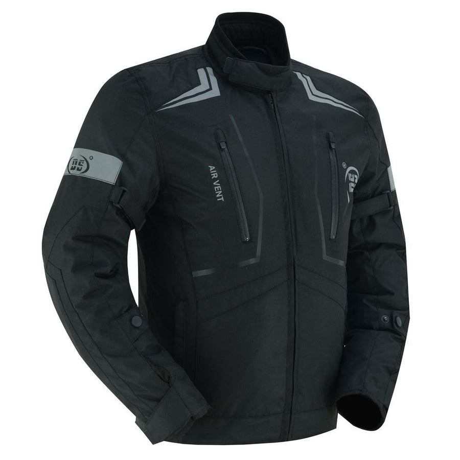 DS4610 Flight Wings - Black Textile Motorcycle Jacket for Men - Wind Angels