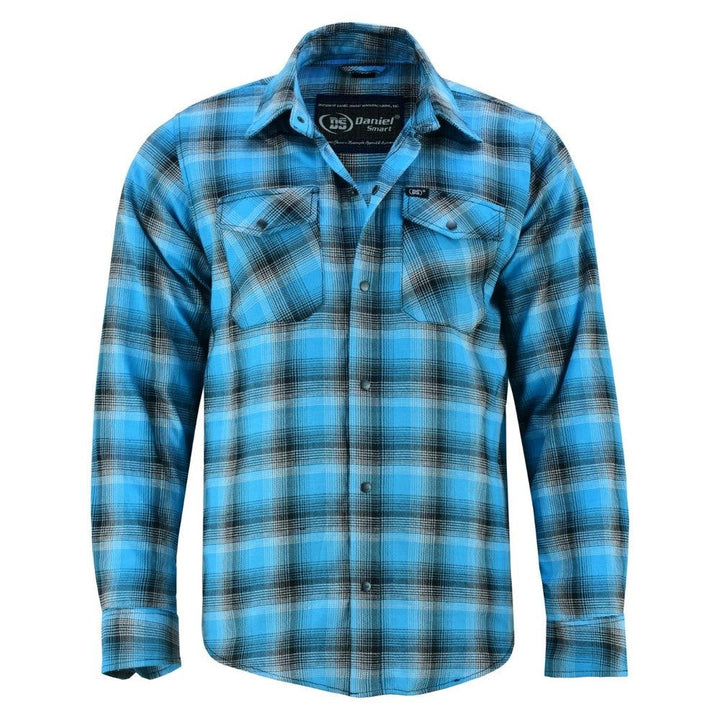 DS4683 Flannel Shirt - Blue and Black Shaded - Wind Angels