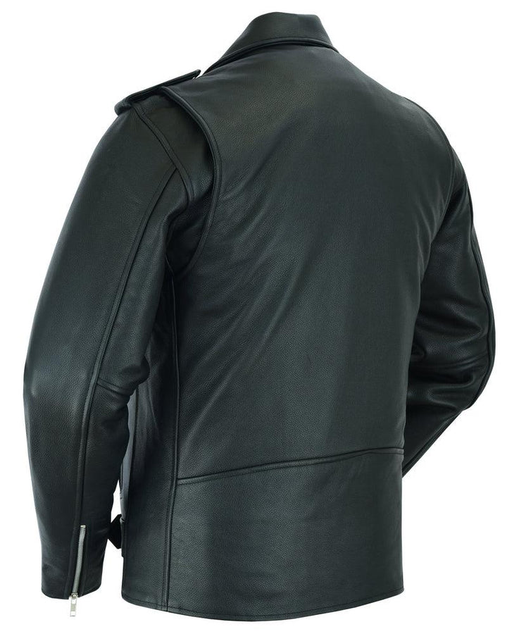 DS712TALL Men's Classic Plain Side Police Style M/C Jacket - TALL - Wind Angels