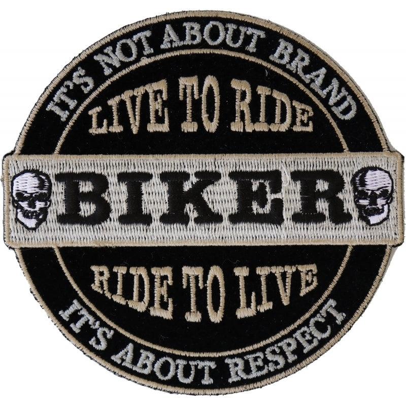 P4634 It's Not About Brand, It's About Respect Biker Patch Small - Wind Angels