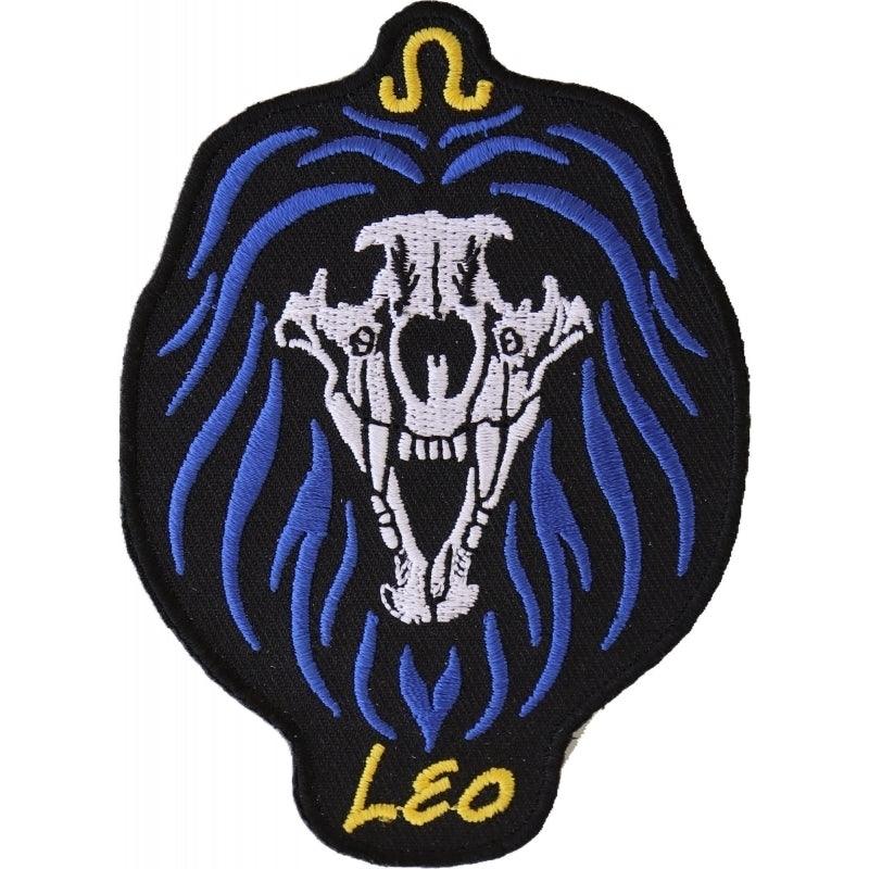 P5475 Leo Skull Zodiac Sign Patch - Wind Angels