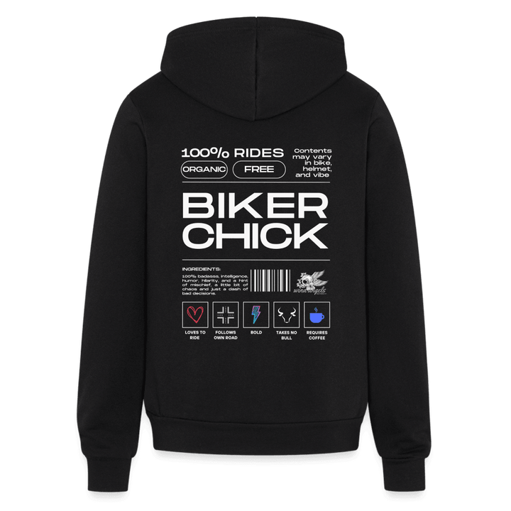 Biker Chick Zip Hoodie - black