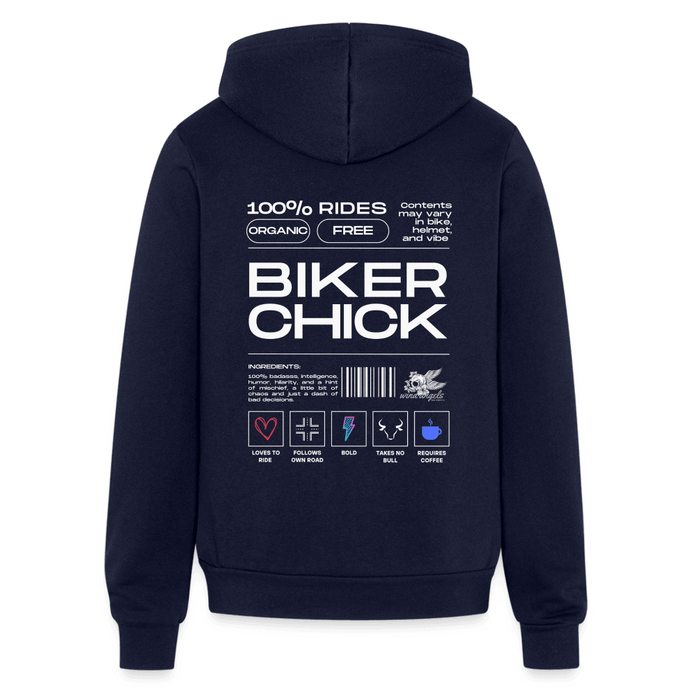 Biker Chick Zip Hoodie - navy