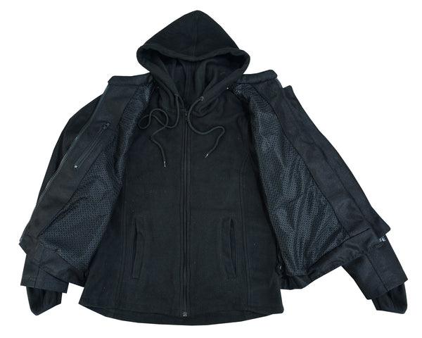 DS867 Women's Mesh 3-in-1 Riding Jacket (Black/Black Tone Reflective) - Wind Angels