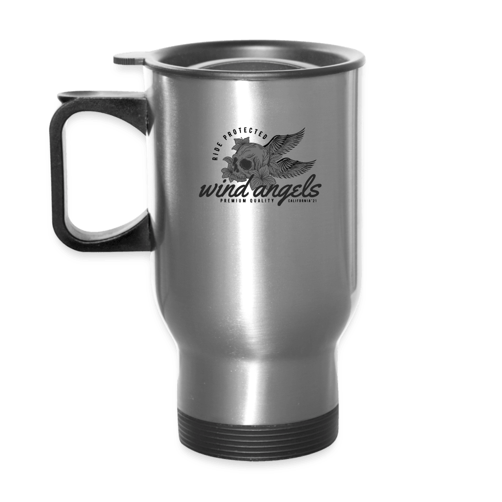 Motos, Guns & Coffee Travel Mug - silver