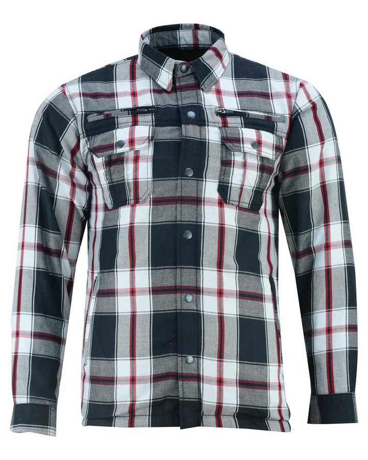 DS4672 Armored Flannel Shirt - Black, White & Red