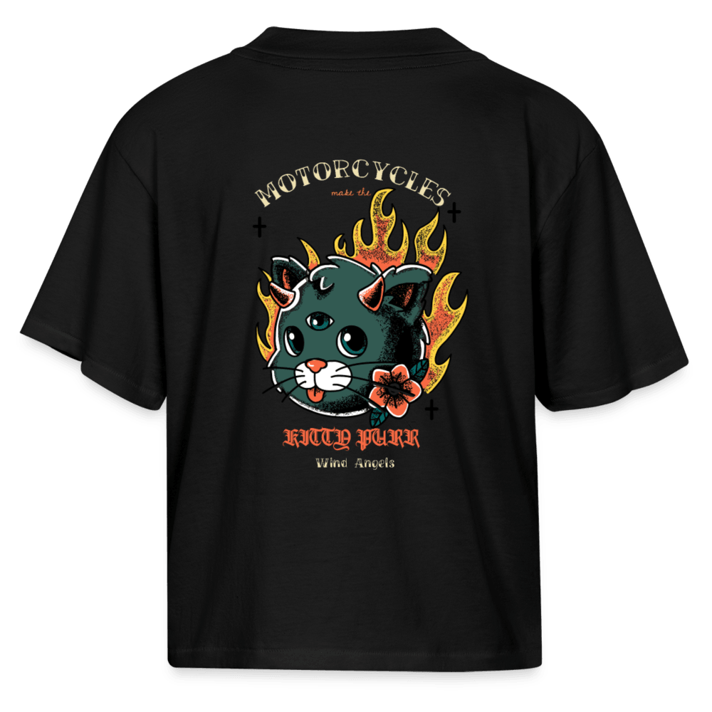 Women’s Motorcycles Make the Kitty Purr Tee - black