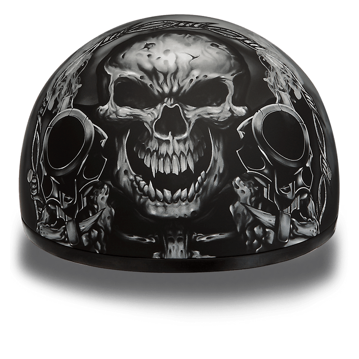 D6-G D.O.T. DAYTONA SKULL CAP - W/ GUNS - Wind Angels