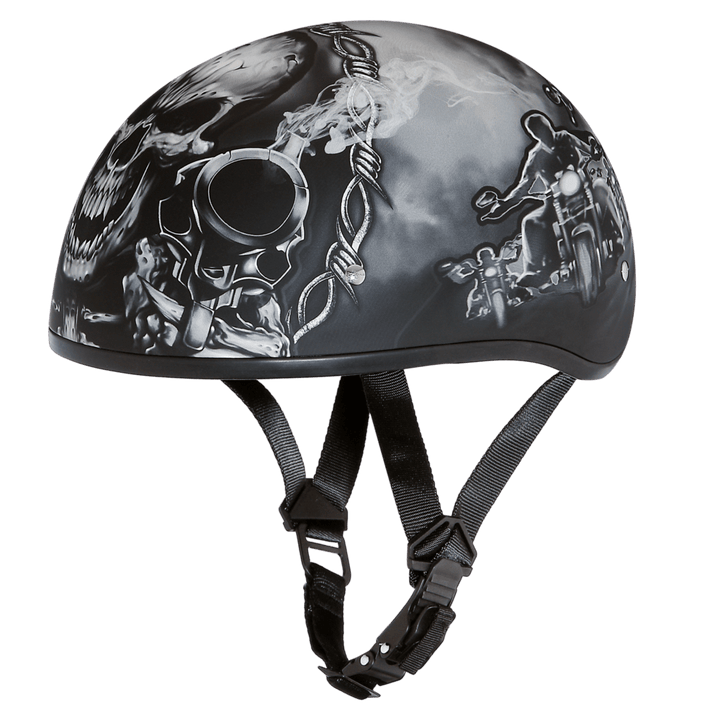 D6-G D.O.T. DAYTONA SKULL CAP - W/ GUNS - Wind Angels