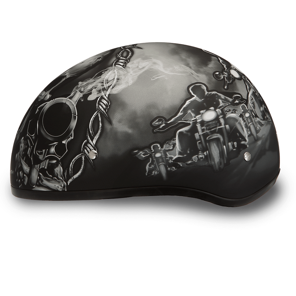 D6-G D.O.T. DAYTONA SKULL CAP - W/ GUNS - Wind Angels