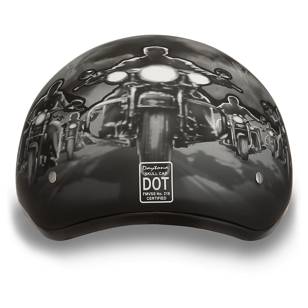 D6-G D.O.T. DAYTONA SKULL CAP - W/ GUNS - Wind Angels