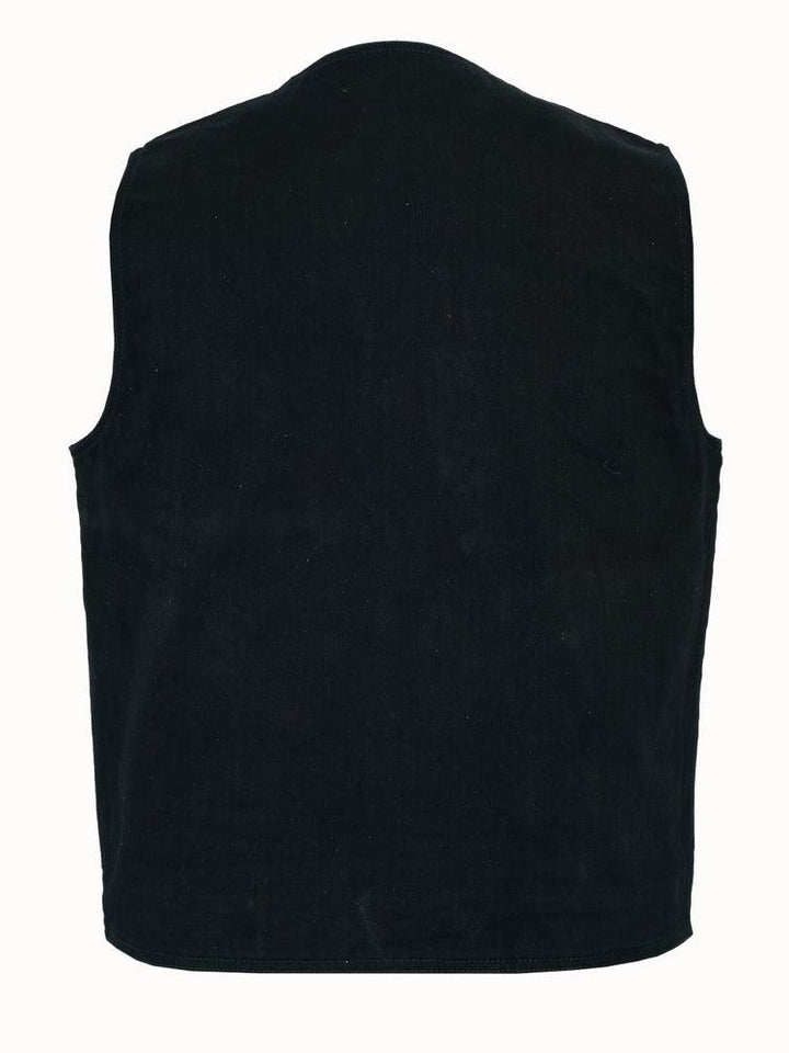 DM910 Men's Traditional Denim Vest with Plain Sides - Wind Angels