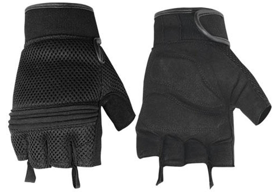 DS10 Synthetic Leather/ Mesh Fingerless Glove - Wind Angels
