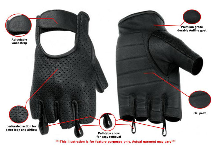 DS14 Perforated Fingerless Glove - Wind Angels