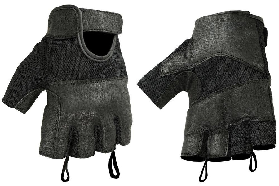 DS17 Leather/ Mesh Fingerless Glove - Wind Angels