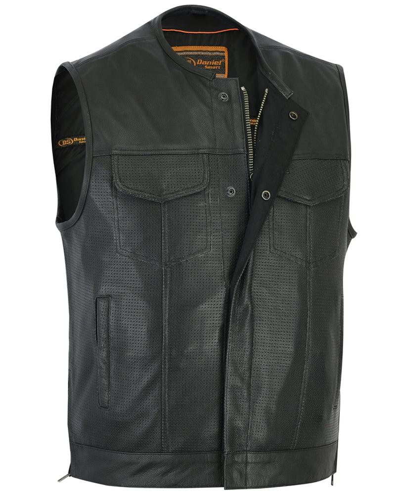 DS183 Men's Premium Perforated Single Back Panel Concealment Vest W/O Collar - Wind Angels