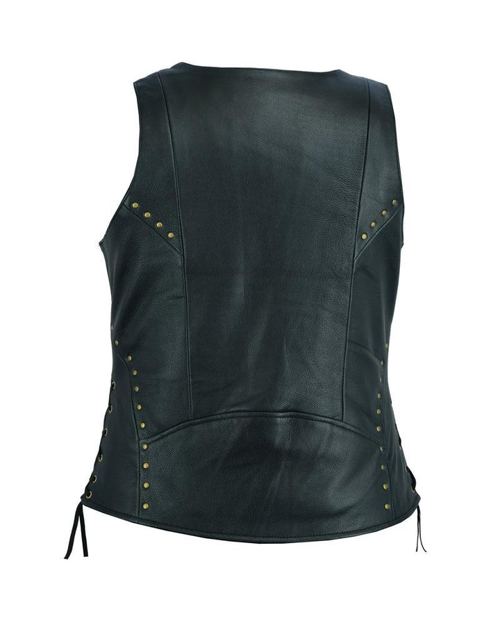 DS233 Women's Zippered Vest with Lacing Details - Wind Angels