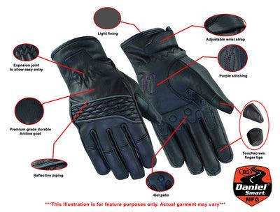DS2425 Women's Cruiser Glove (Black / Purple) - Wind Angels