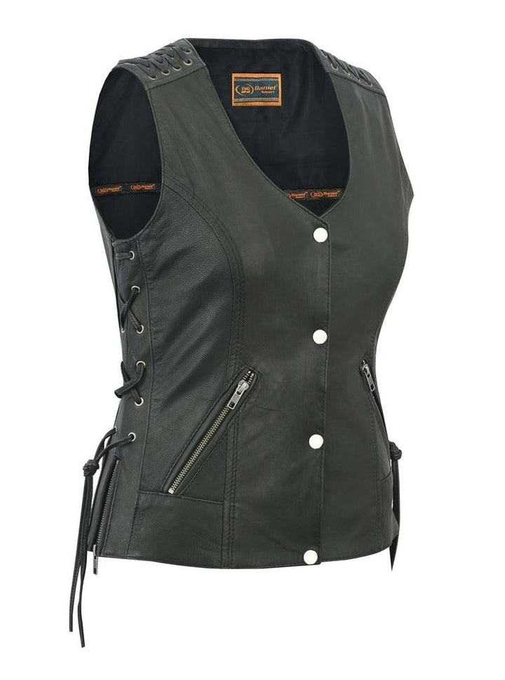 DS285 Women's Vest with Grommet and Lacing Accents - Wind Angels