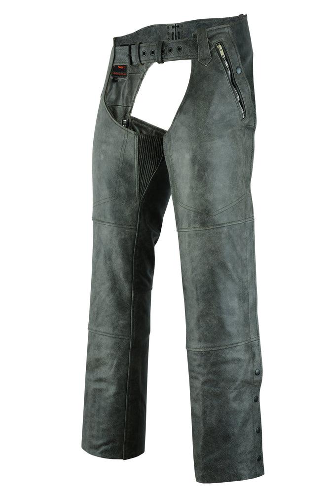 DS413 Unisex Double Deep Pocket Thermal Lined Chaps - GRAY - Wind Angels