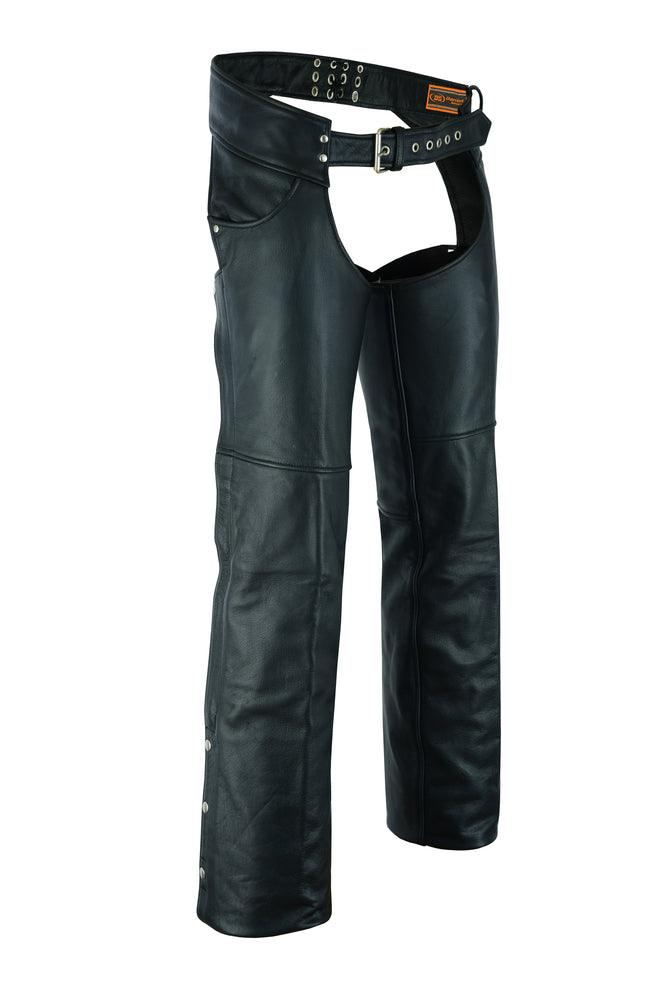 DS447TALL Tall Classic Leather Chaps with Jeans Pockets - Wind Angels