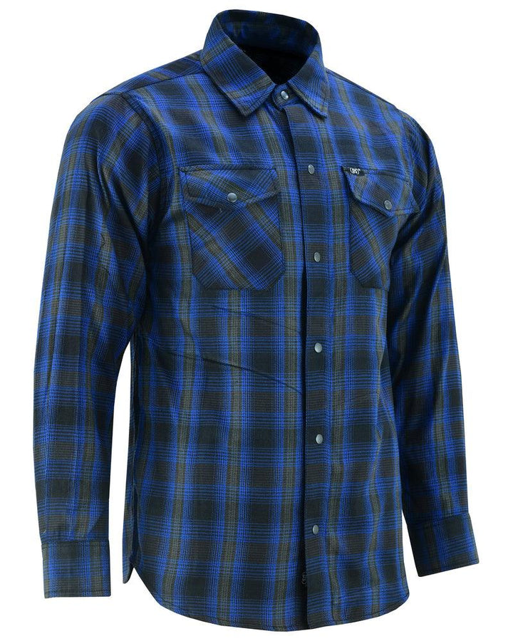 DS4681 Flannel Shirt - Daze Blue and Black - Wind Angels