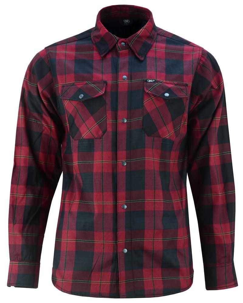 DS4682 Flannel Shirt - Red and Black - Wind Angels