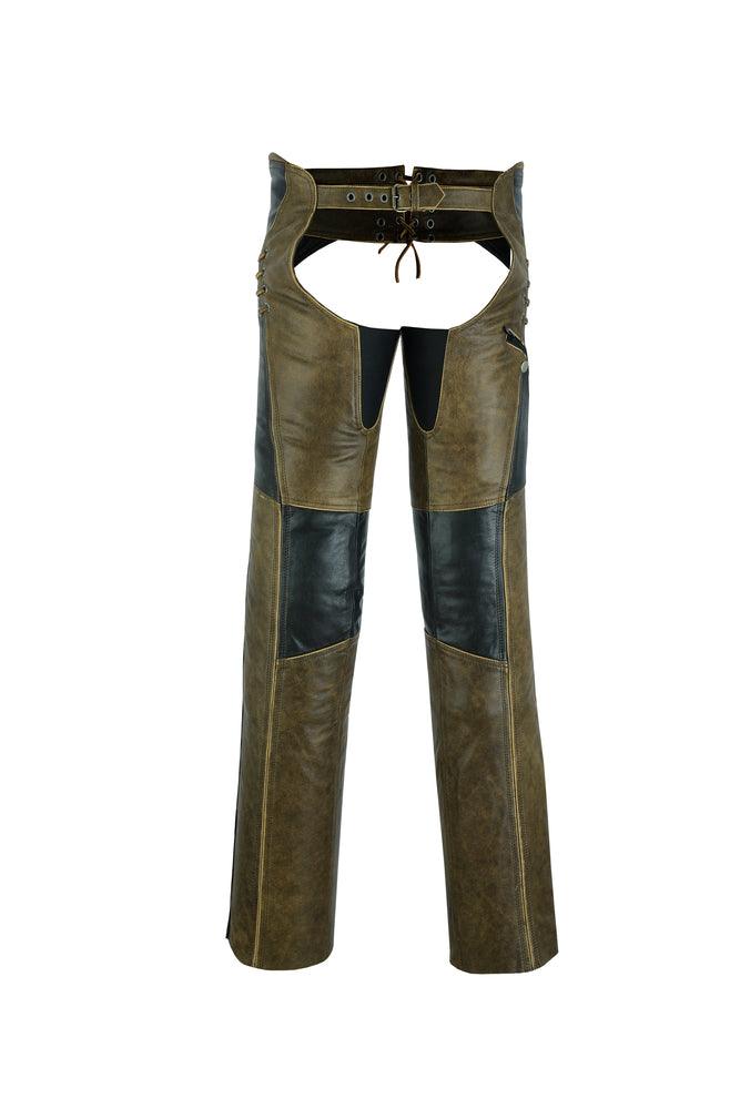 DS498 Women's Stylish Lightweight Hip Set Chaps- Two Tone - Wind Angels