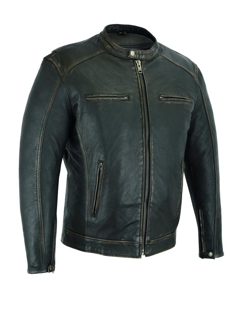 DS743 Men's Cruiser Jacket in Lightweight Drum Dyed Distressed Naked - Wind Angels