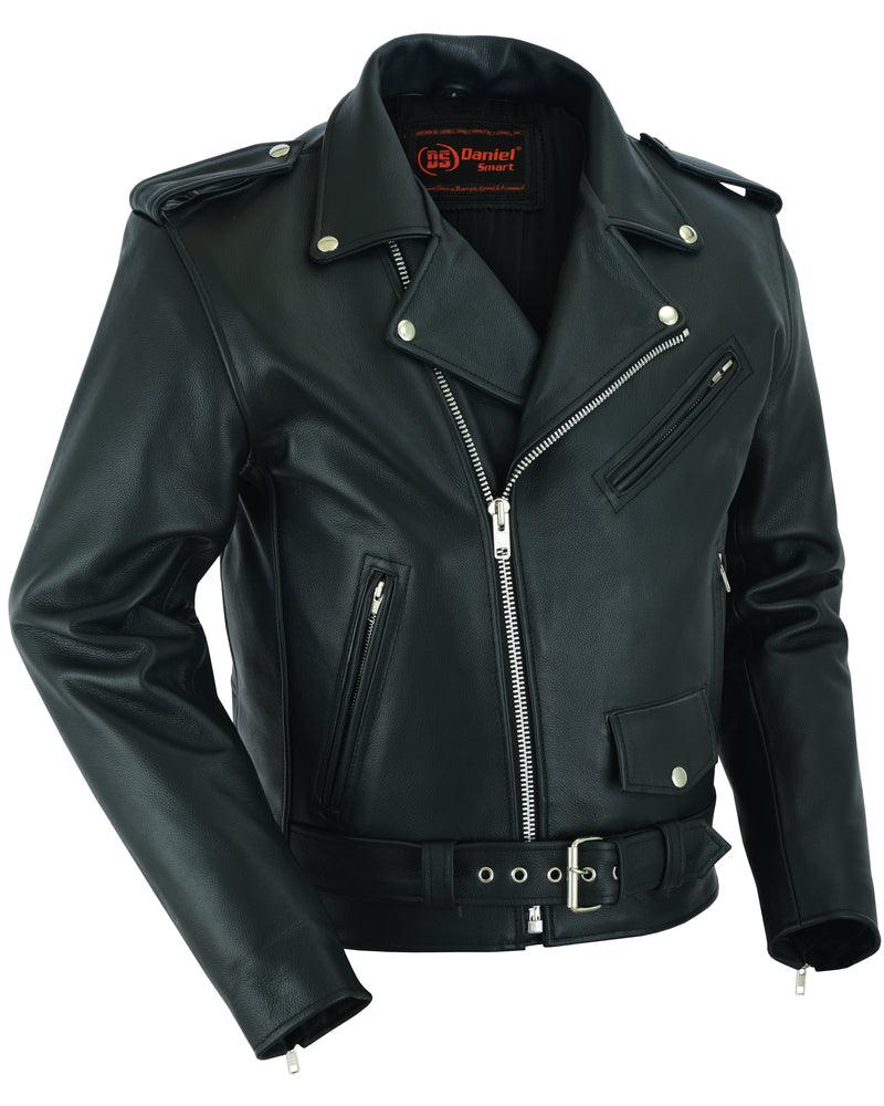 DS761 Motorcycle Armored Classic Biker Leather Jacket - Wind Angels