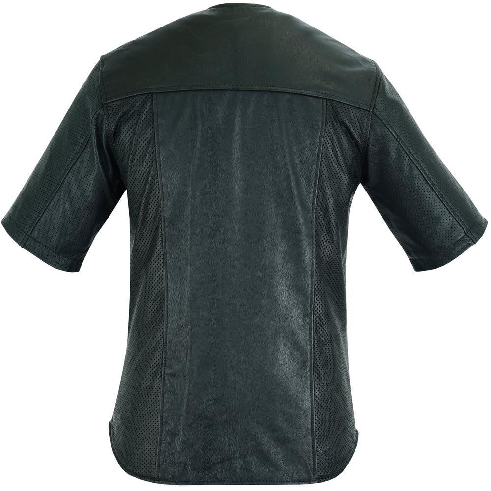 DS775 Leather Baseball Motorcycle Shirt - Wind Angels