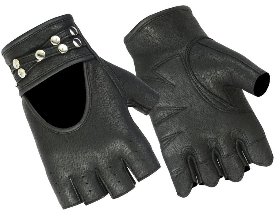 DS85 Women's Fingerless Glove with Rivets Detailing - Wind Angels