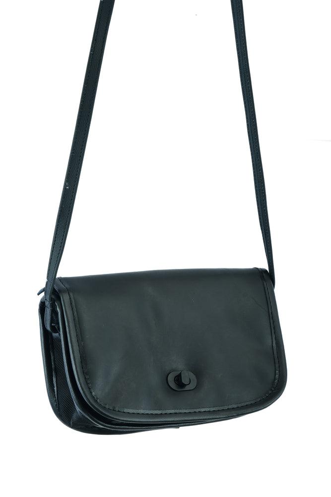 DS8500 Women's Black Construction Leather Purse/Shoulder Bag copy - Wind Angels