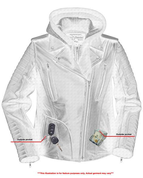 DS877 Women's M/C Jacket with Rub-Off Finish - Wind Angels