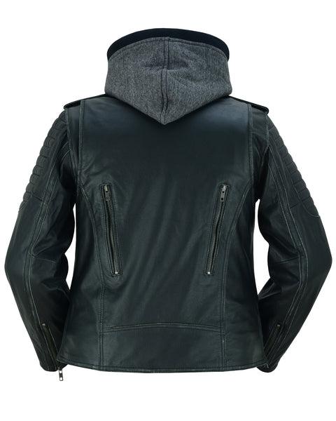 DS877 Women's M/C Jacket with Rub-Off Finish - Wind Angels