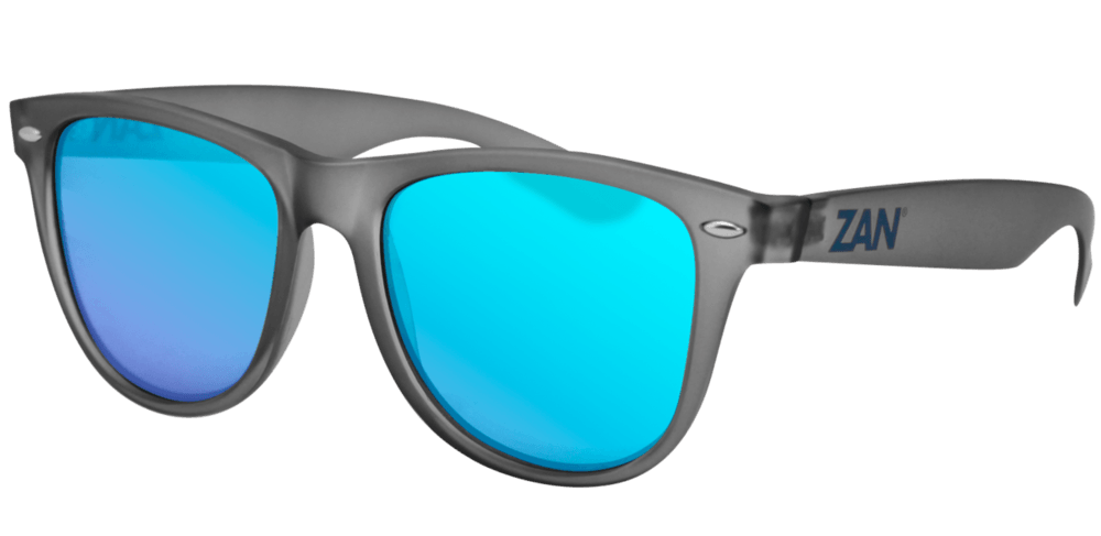 EZMT03 Minty Matte Gray Frame, Smoked Blue Mirror Lens - Wind Angels