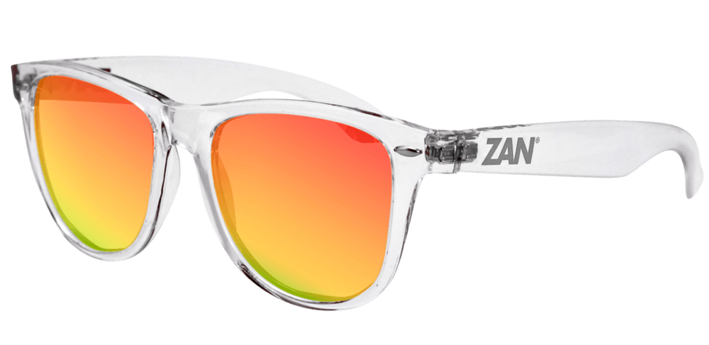EZMT04 Minty Clear Frame, Smoked Crimson Mirrored lens - Wind Angels