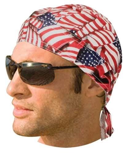 HW2672 Headwrap Tossed American Flag - Wind Angels