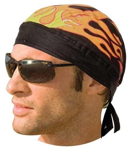 HW2674 Headwrap Black with Flames - Wind Angels
