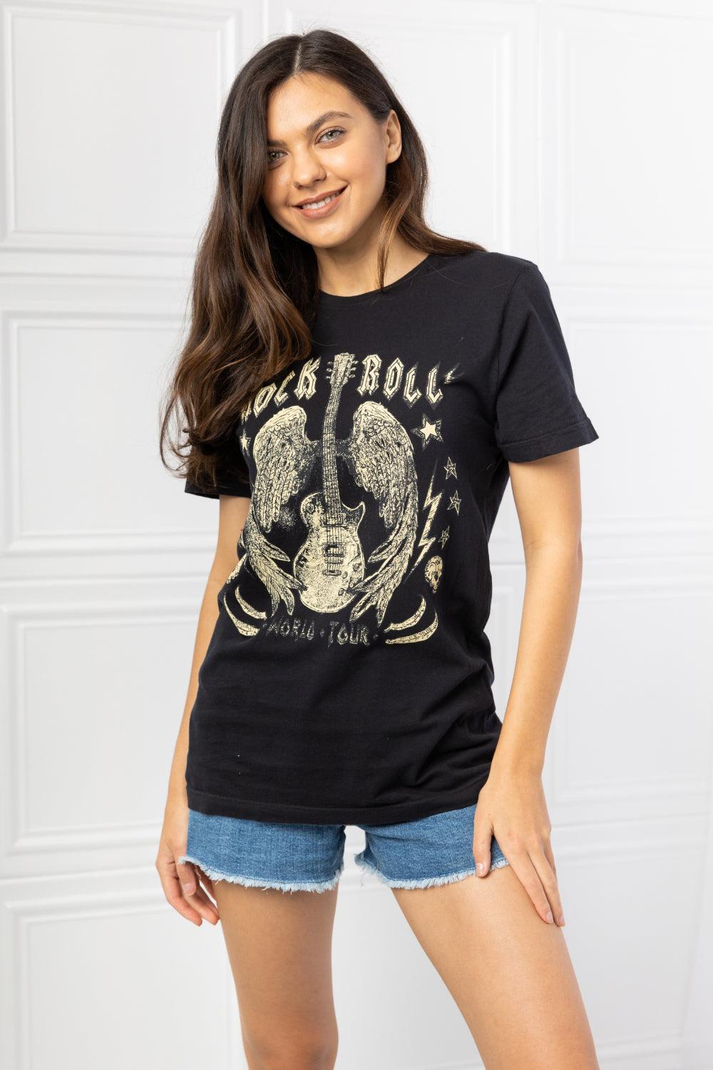mineB Full Size Rock & Roll Graphic Tee - Wind Angels