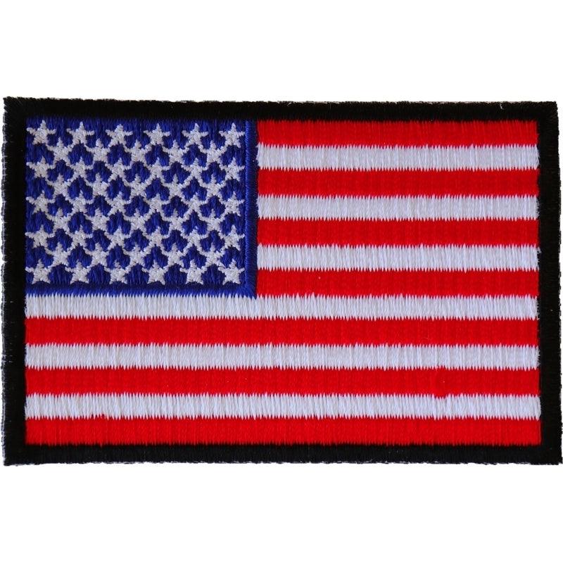 P2046B American Flag Patch with Black Borders - Wind Angels
