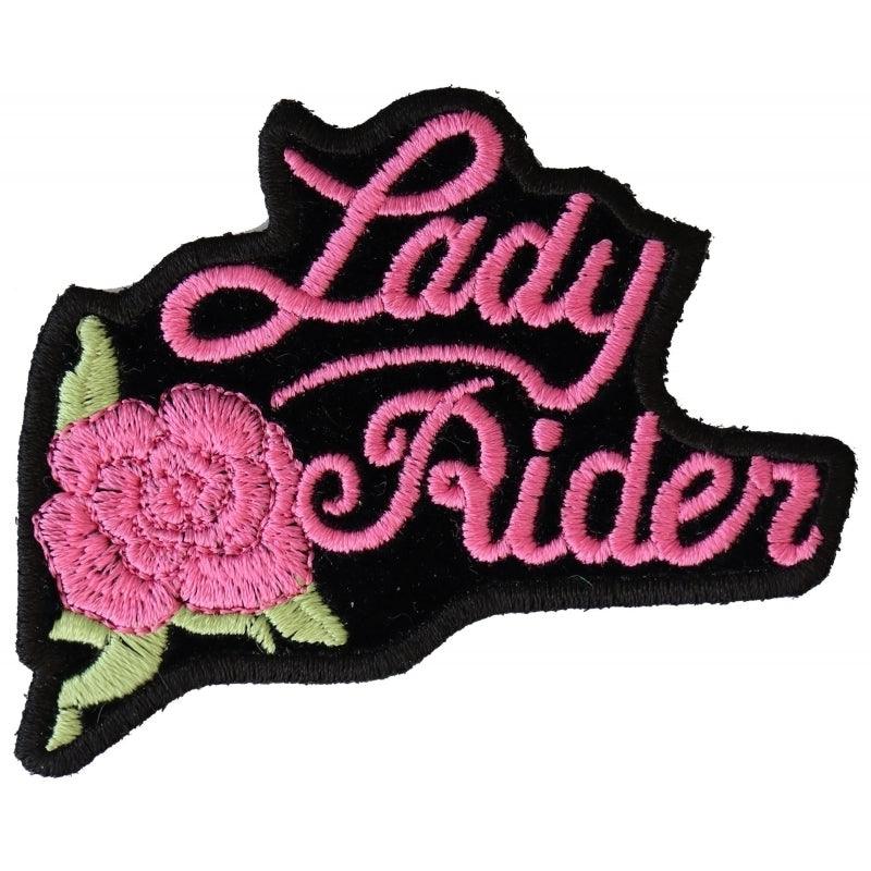P2526PINK Pink Lady Rider Rose Biker Patch - Wind Angels