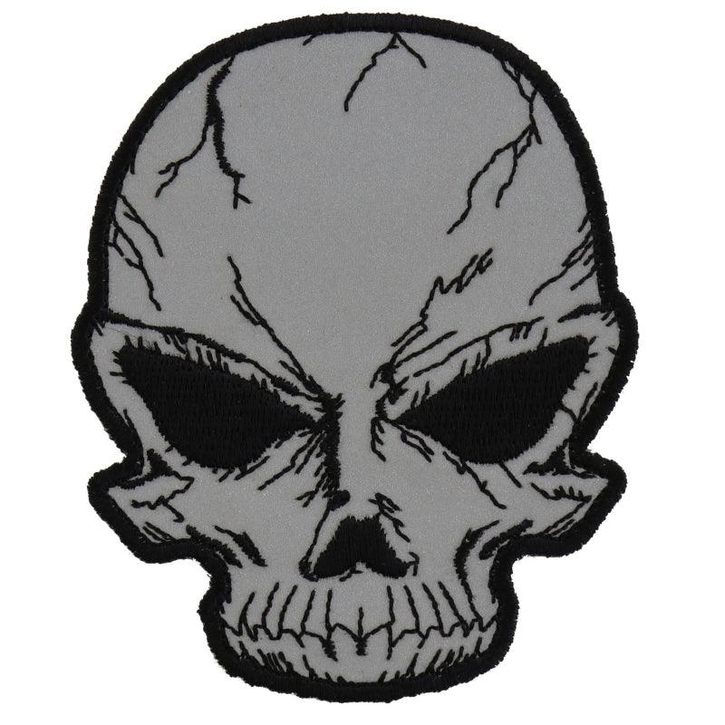 P3169 Reflective Small Cracked Skull Patch - Wind Angels