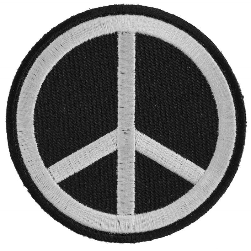 P3488 Black White Peace Sign Patch - Wind Angels