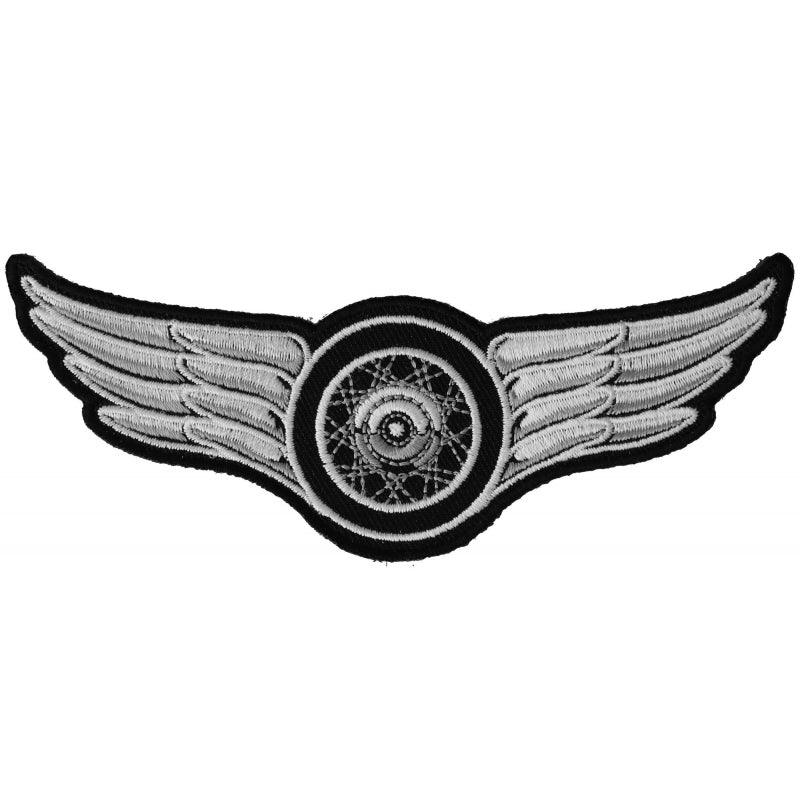 P3845 Winged Wheel Small Iron on Biker Patch - Wind Angels
