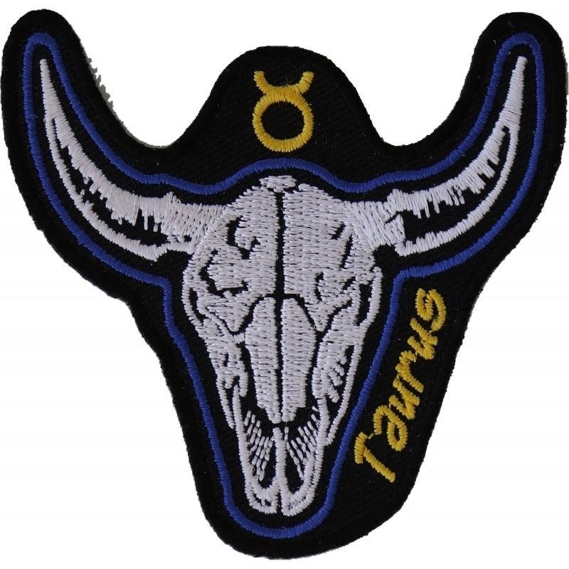 P5470 Taurus Skull Zodiac Sign Patch - Wind Angels