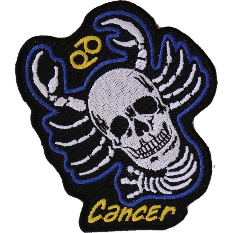 P5478 Cancer Skull Zodiac Sign Patch - Wind Angels