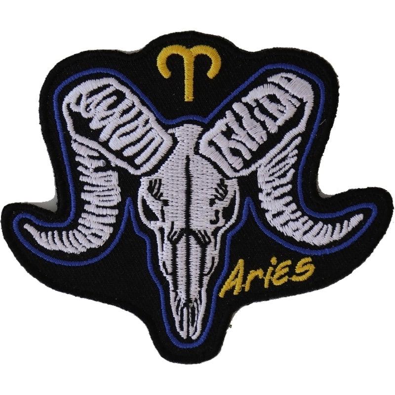 P5479 Aries Skull Zodiac Sign Patch - Wind Angels